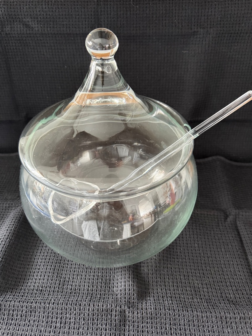 Punch Bowl with Lid and Spoon - Clear